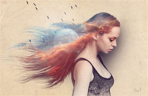Abstract Galaxy Hair Photo Effects Photoshop Tutorial Rafy A
