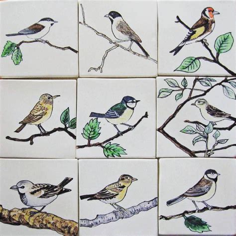 Handmade Bird Tile Bird Tile Bird Ceramic Bird Tile Bird Art Fine Art