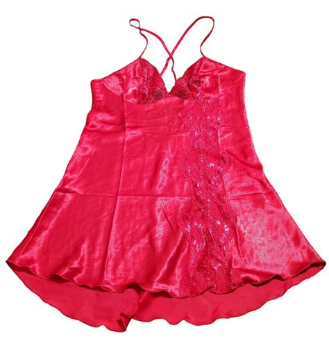 Fredericks Of Hollywood Sexy Red Satin Lace Lingerie Gem