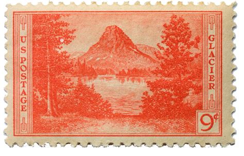 Stamps Parks And A President Glacier National Park Stamp White
