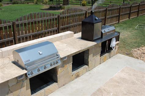 Built In Backyard Smokers Grills Outdoor Kitchen Countertops