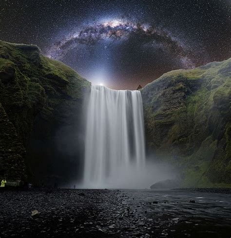 Milkyway Arch Over Raging Waterfall By Adam Asar 3aa By Adam Asar In