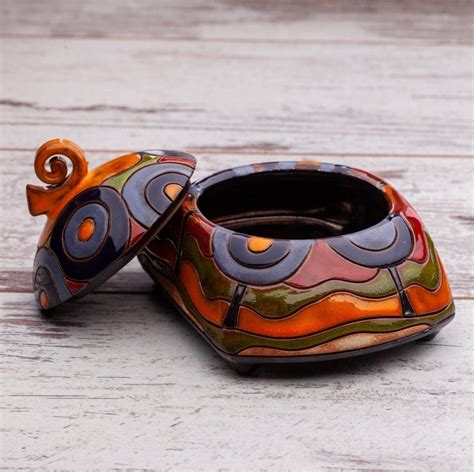 Handmade Ceramic Jewelry Box With Lid Pottery Storage Jar Etsy