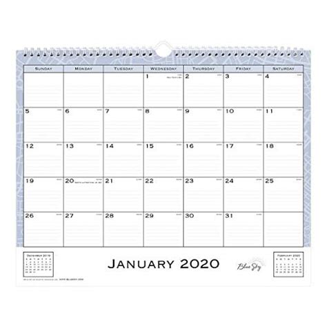 Blue Sky 2020 Monthly Wall Calendar Twin Wire Binding 15 X 12