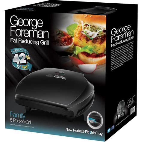 George Foreman Family 5 Portion Grill Fat Reducing Cooking ...