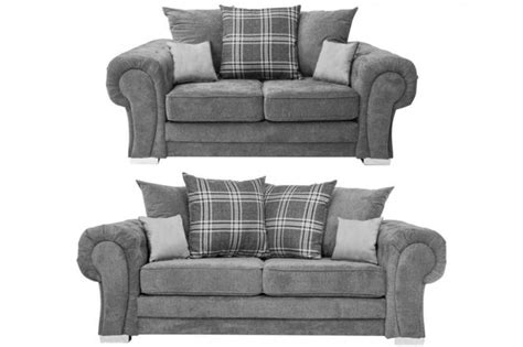 Verona Scatter Grey Fabric 32 Seater Sofa Set Furnitureinstore