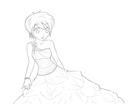 Wedding Dress Lineart By Marichuya On Deviantart