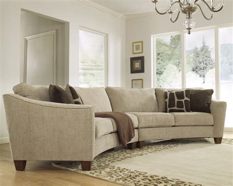 Curved Sectional Sofa Set Rich Comfortable Upholstered Fabric