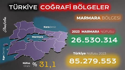 Marmara Bölgesi İlleri ve Nüfusu 2023 YouTube