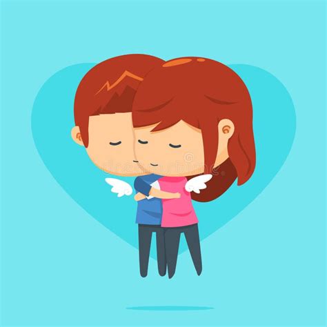 A Couple Is Hugging Each Other Stock Illustration Illustration Of