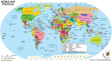 Mappa Del Mondo Poster Geografico Carta Lucida Laminata Misura 850 Mm X