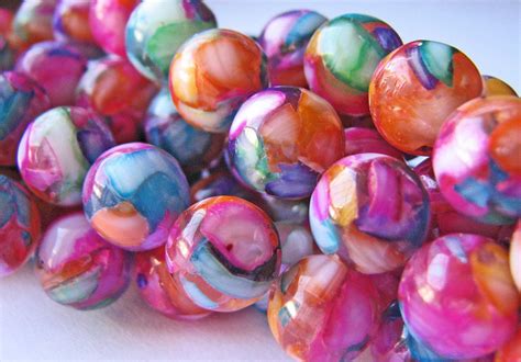 Multi Colored Round Glass Bead 8 Mm Vibrant By Iloveanabel730 8 50