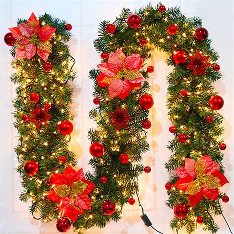 9ft27m Light Up Garland Christmas Garland Tree Fireplace Diy Etsy Uk