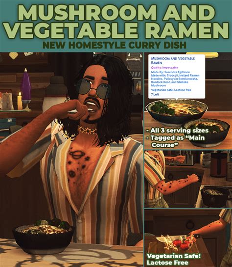 Mushroom And Vegetable Ramen New Custom Recipe Best Sims Mods