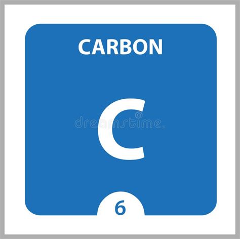 Carbon C Chemical Element Carbon Sign With Atomic Number Chemical 6