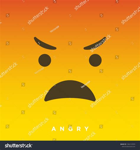 High Quality Vector Cartoon Angry Face Stock Vector Royalty Free 1302157870