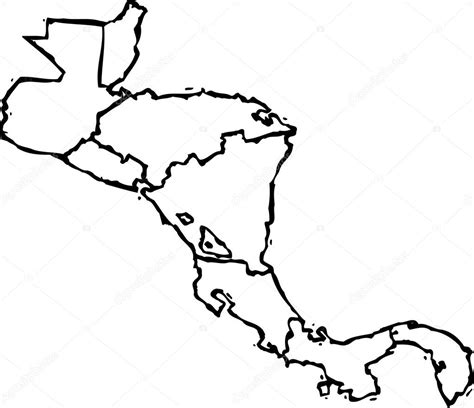 Vector Ilustración De Mapa De América Central — Archivo Imágenes