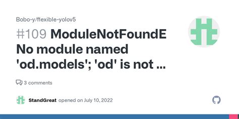 ModuleNotFoundError No Module Named Od Models Od Is Not A Package Issue Bobo Y
