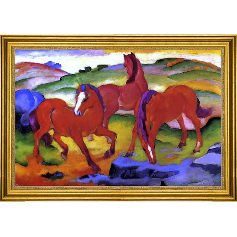 Franz Marc Grazing Horses Iv Also Known As The Red Horses 16 X 24