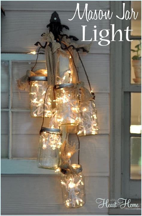 Diy Mason Jar Light All Things Heart And Home Diy Mason Jar Lights Mason Jar Diy Diy Mason