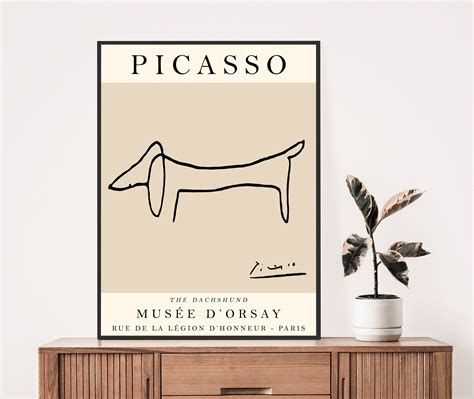 Picasso Poster Line Art Posters The Dachshund Choose A Etsy