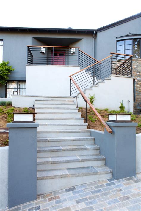 Contemporary Home Exterior With Stone Steps Hgtv
