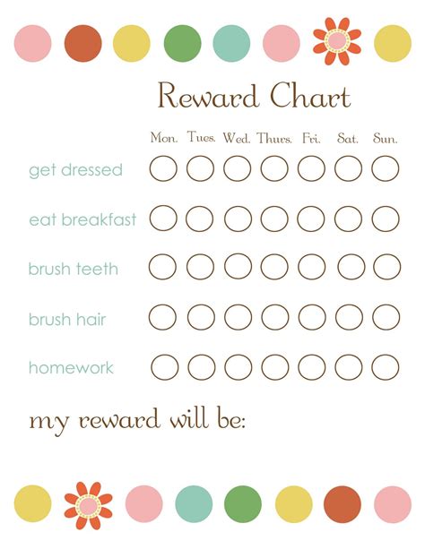 Home And Living Office Printable Reward Chart Kids Prize Chart Brick