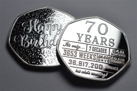 70th Birthday Silver Commemorative Tpresent Etsy Uk