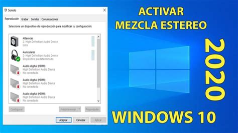 Habilitar Mezcla Estereo Windows 10 Actualizado Septiembre 2023