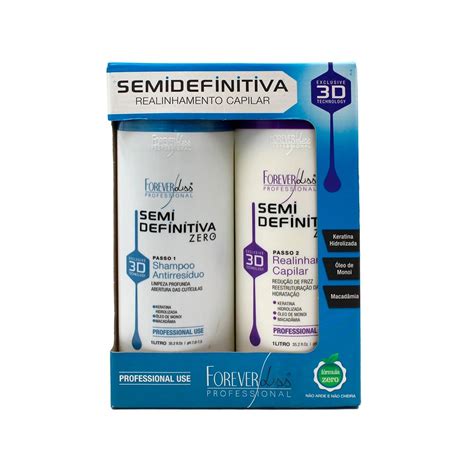 Kit Escova Semi Definitiva Zero Forever Liss C 2 Produtos 1000ml