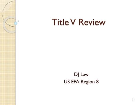 Ppt Title V Review Powerpoint Presentation Free Download Id2530447