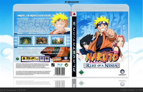 Naruto Rise Of A Ninja Playstation 3 Box Art Cover By Rokudaime