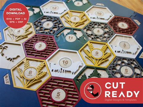 Settlers Of Catan 3 4 Player Board Svg Catan Svg Laser Cut Etsy