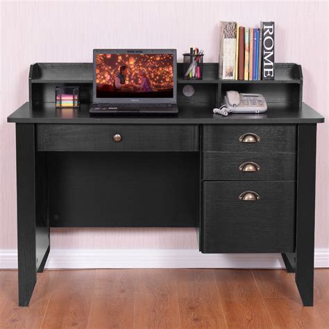 Topbuy Wooden Computer Writing Desk Office Study Table With Drawers