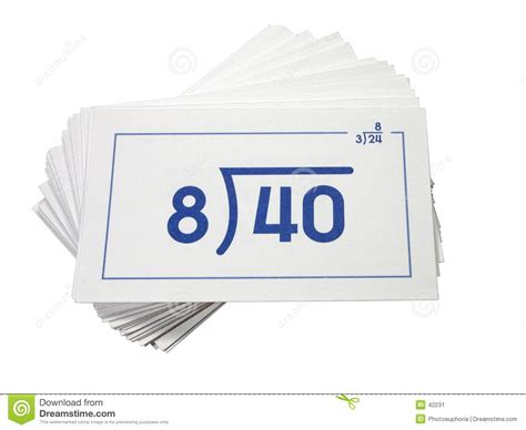 Division Flash Cards Stock Image Image Of Children Cards