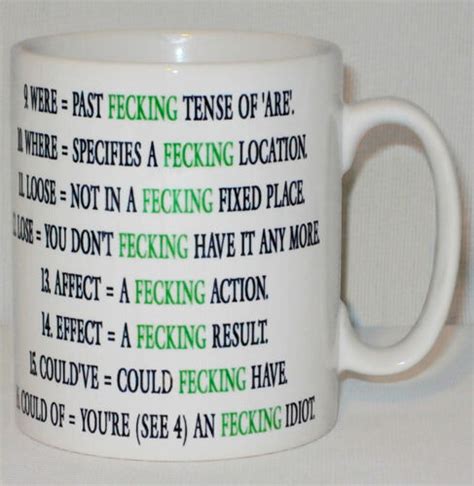 Irish Grammar Rules Mug Can Personalise Funny Ireland Rude Fecking