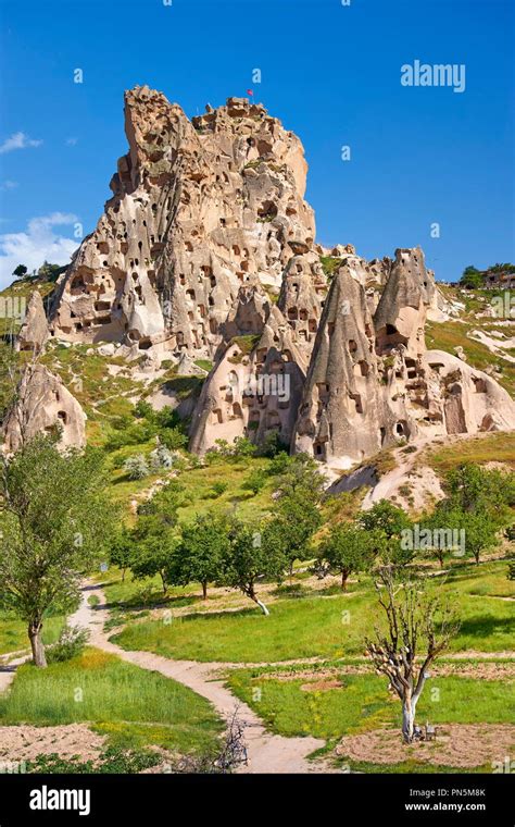 Uchisar Goreme National Park Cappadocia Anatolia Turkey Stock Photo