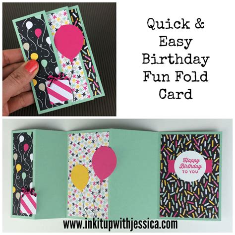 Quick And Easy Fun Fold Card Ink It Up With Jessica Card Making Ideas