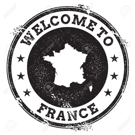 Vintage Passport Welcome Stamp With France Map Grunge Rubber Stamp With Welcome To France Text