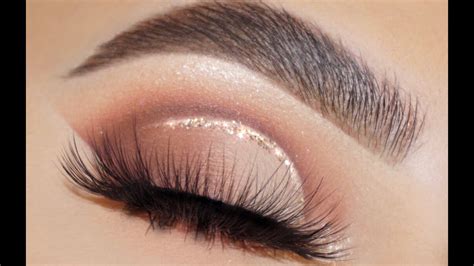 Soft Brown Glitter Cut Crease Eye Makeup Tutorial Youtube