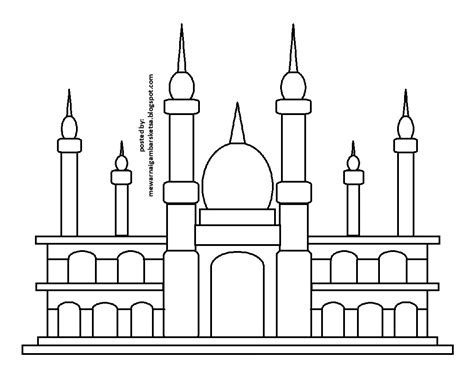 Masjid Sketsa Mewarnai Tema Ramadhan Nusagates Images