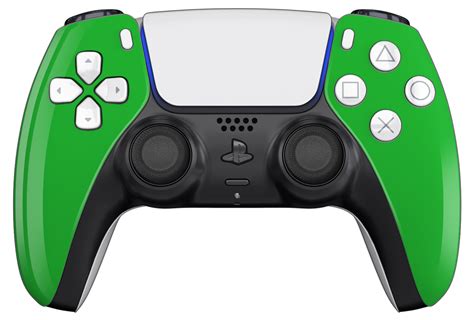 Tcp Green Ps5 Controller With White Buttons Touchpad And Back Shell