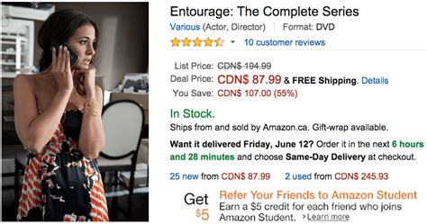 Amazon Canada Deals Of The Day: Save 55% On Entourage: The Complete ...