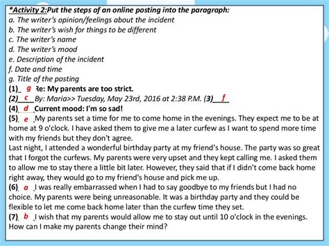 Unit 2 Relationships Lesson 6 Writing