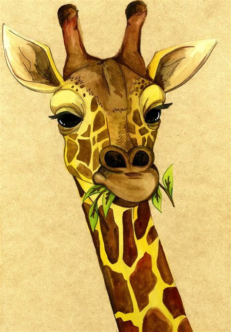 Giraffe Arte De Jirafas Pinturas Ilustraciones Artísticas