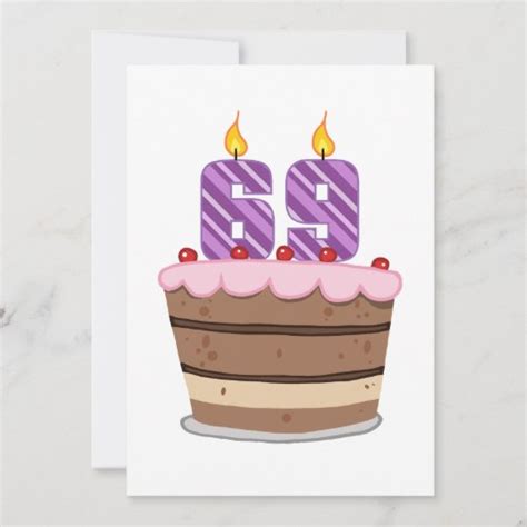 age 69 on birthday cake card