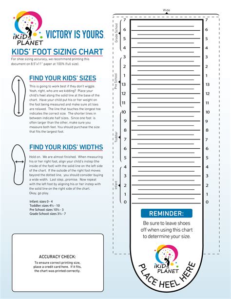 Printable Shoe Measurement Chart
