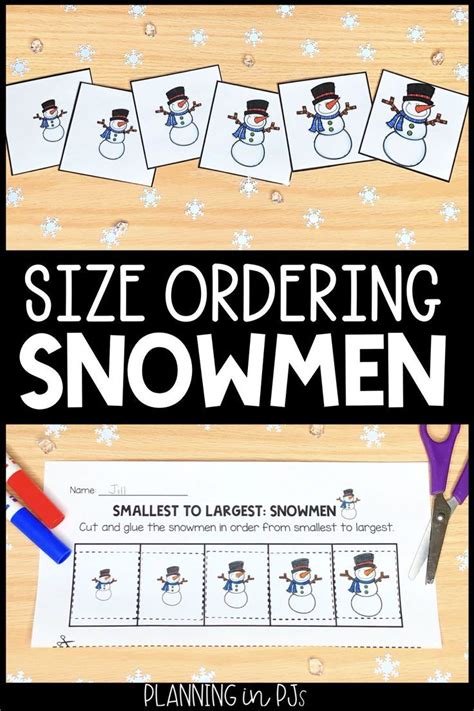 Snowmen Size Ordering From Smallest To Largest Winter Theme Winter