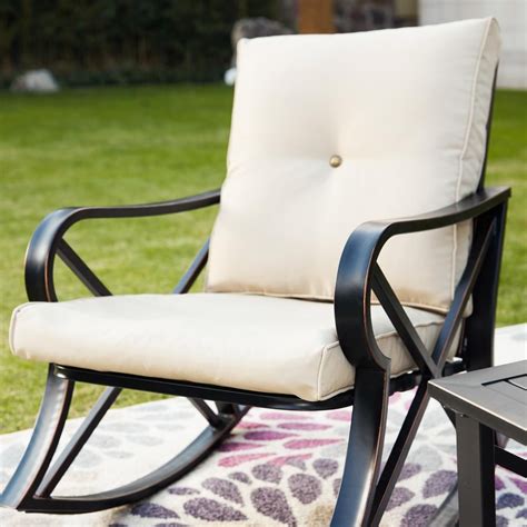 Patio Festival 3 Piece Metal Patio Rocker Conversation Set With Beige