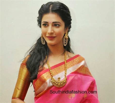 Shruti Hassan In Traditional Saree South India Fashion